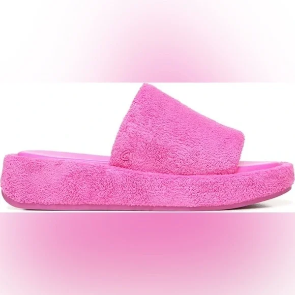 NWOT Circus by Sam Edelman Latasha Pink Terry Wedge Slide Sandals 7 - Picture 3 of 14